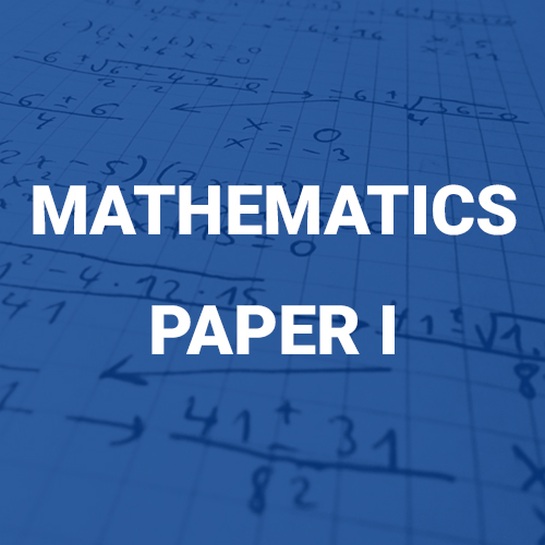 Mathematics Paper I – Kompass Junior College
